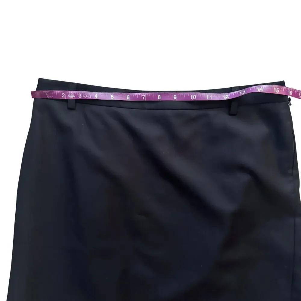 VTG J. Crew 100% Wool‎ Skirt Womens Sz. 10 Black Professional Pencil Academia